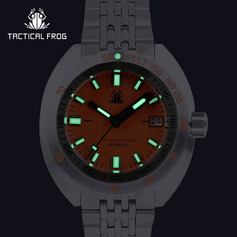 Tactical Frog V2 SUB 300T Watch Men Stainless Steel 20ATM Waterproof NH35 Movement 200M Automatic Mechanical Diver Watch Luxury